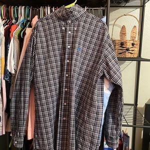 CINCH Mens XXL Long Sleeve Button Up Shirt Blue & White Plaid